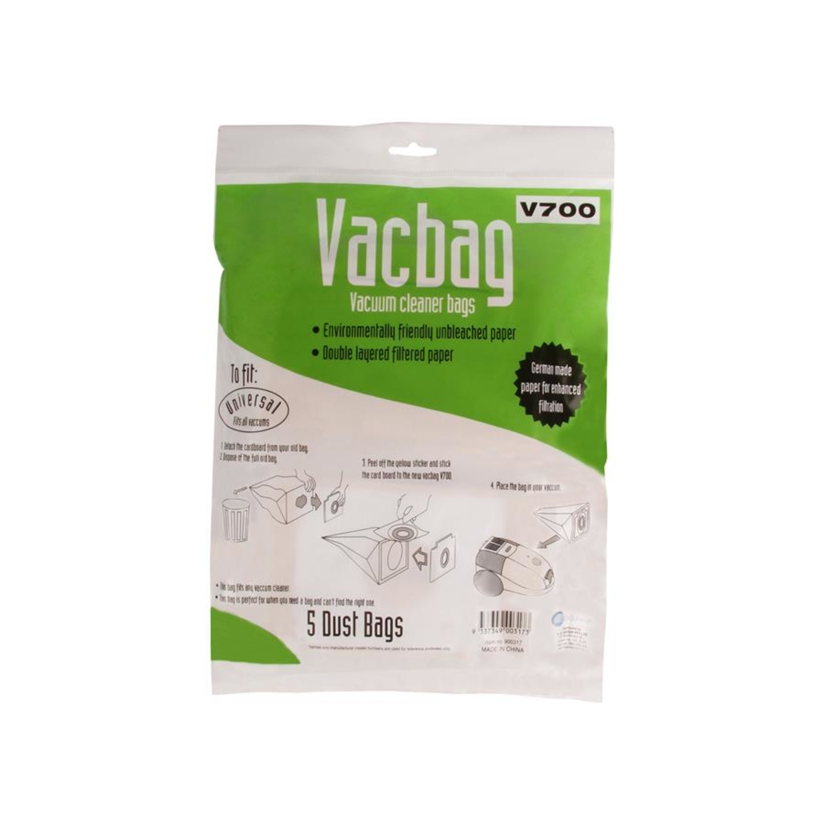 Vacbag Vacuum Cleaner Dust Bags Set of 5, Universal Fit KmartNZ