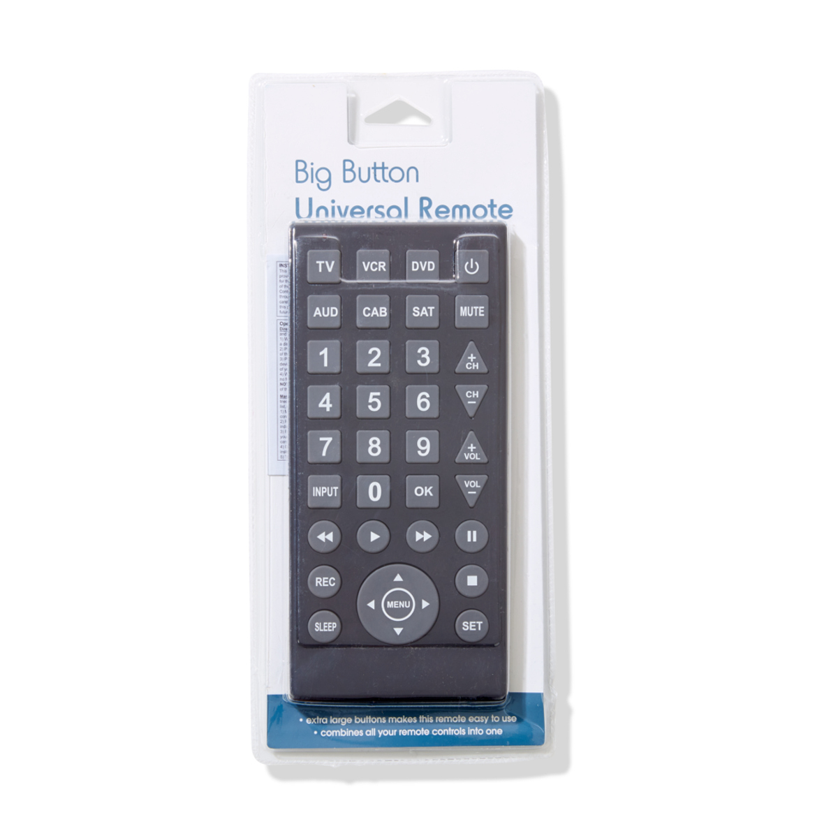 Big Button Universal Remote Black KmartNZ