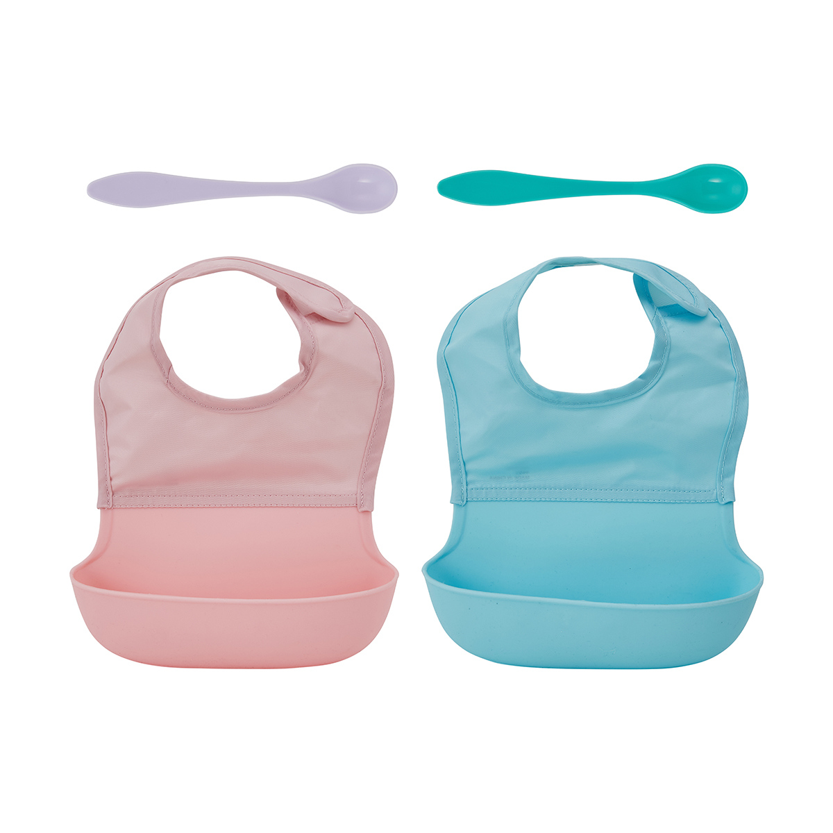 Foldaway Bib and Spoon Assorted * KmartNZ