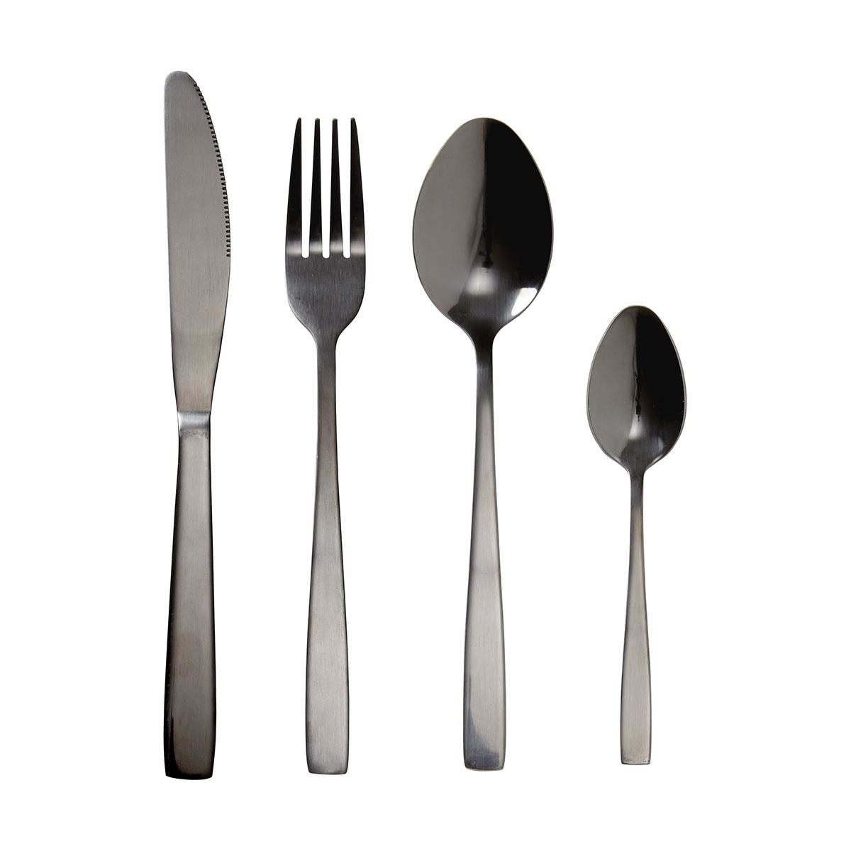 16 Piece Black Cutlery Set KmartNZ