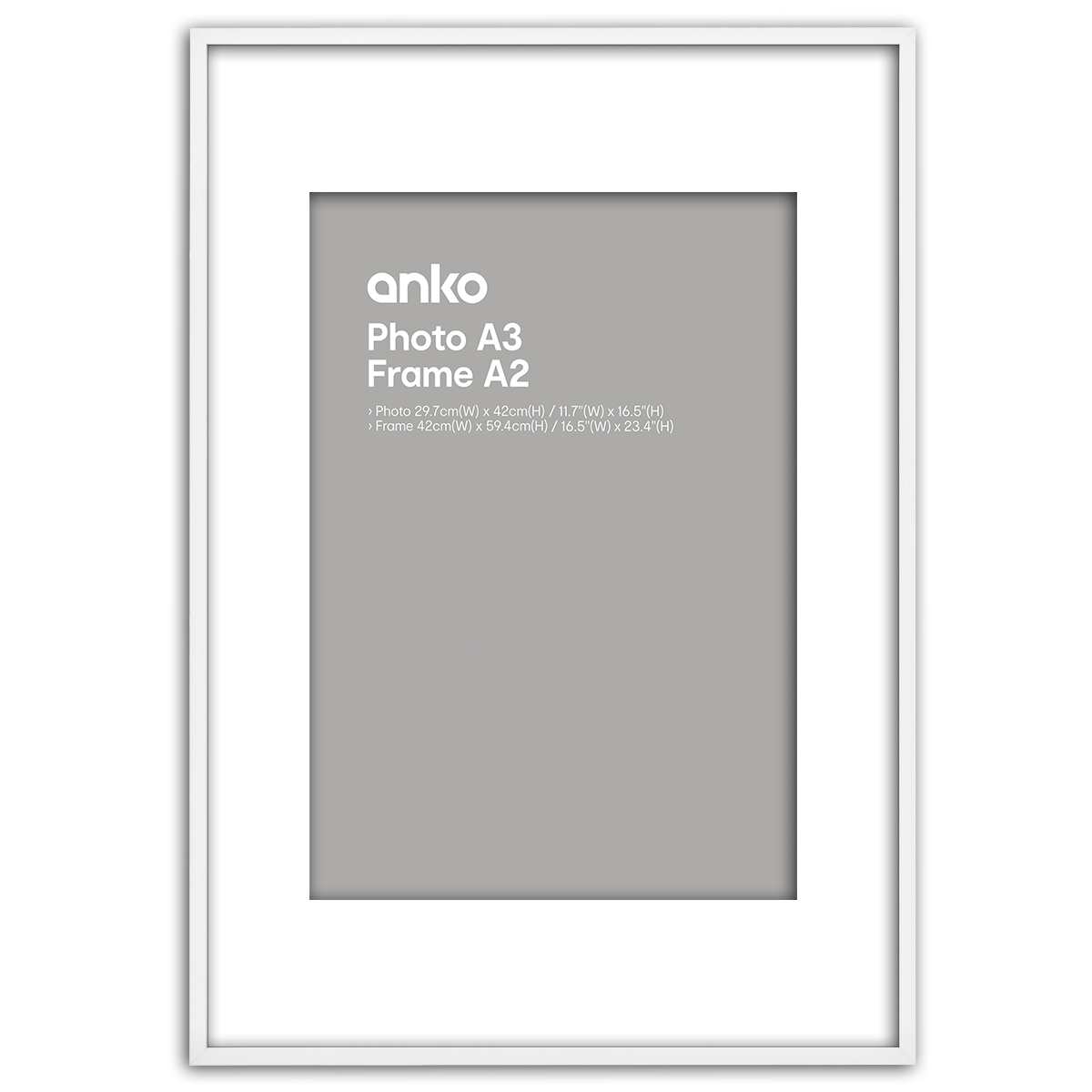 A2 Box Mat A3 Frame White KmartNZ