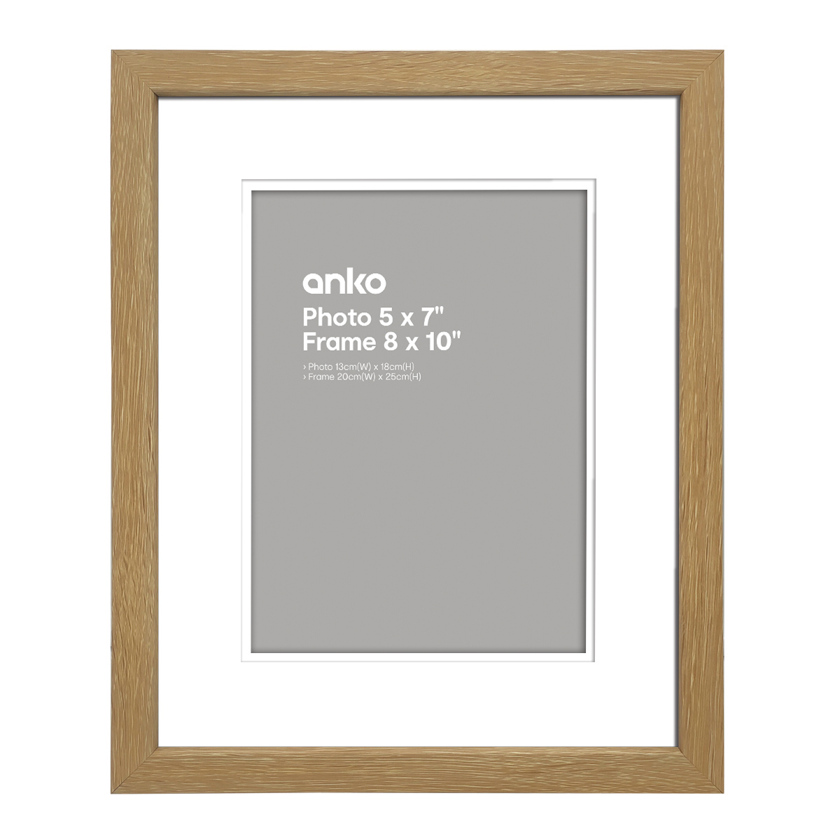 Photo Frame 5in. x 7in. (13cm x 18cm), Oak KmartNZ