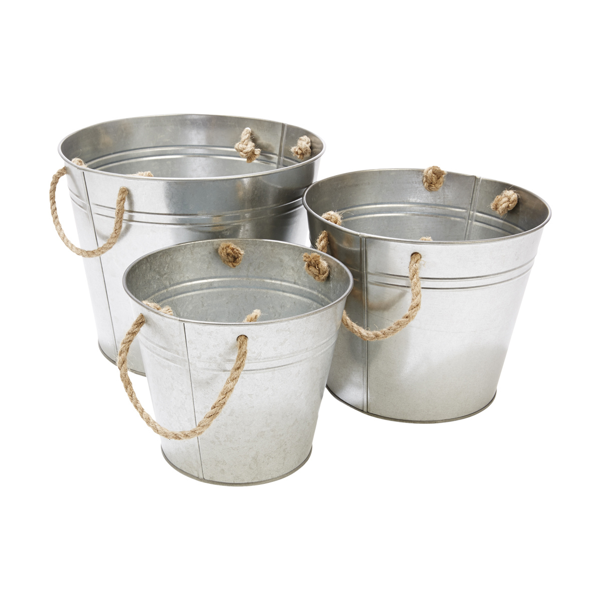3Piece Metal Planter Tub Set Grey KmartNZ