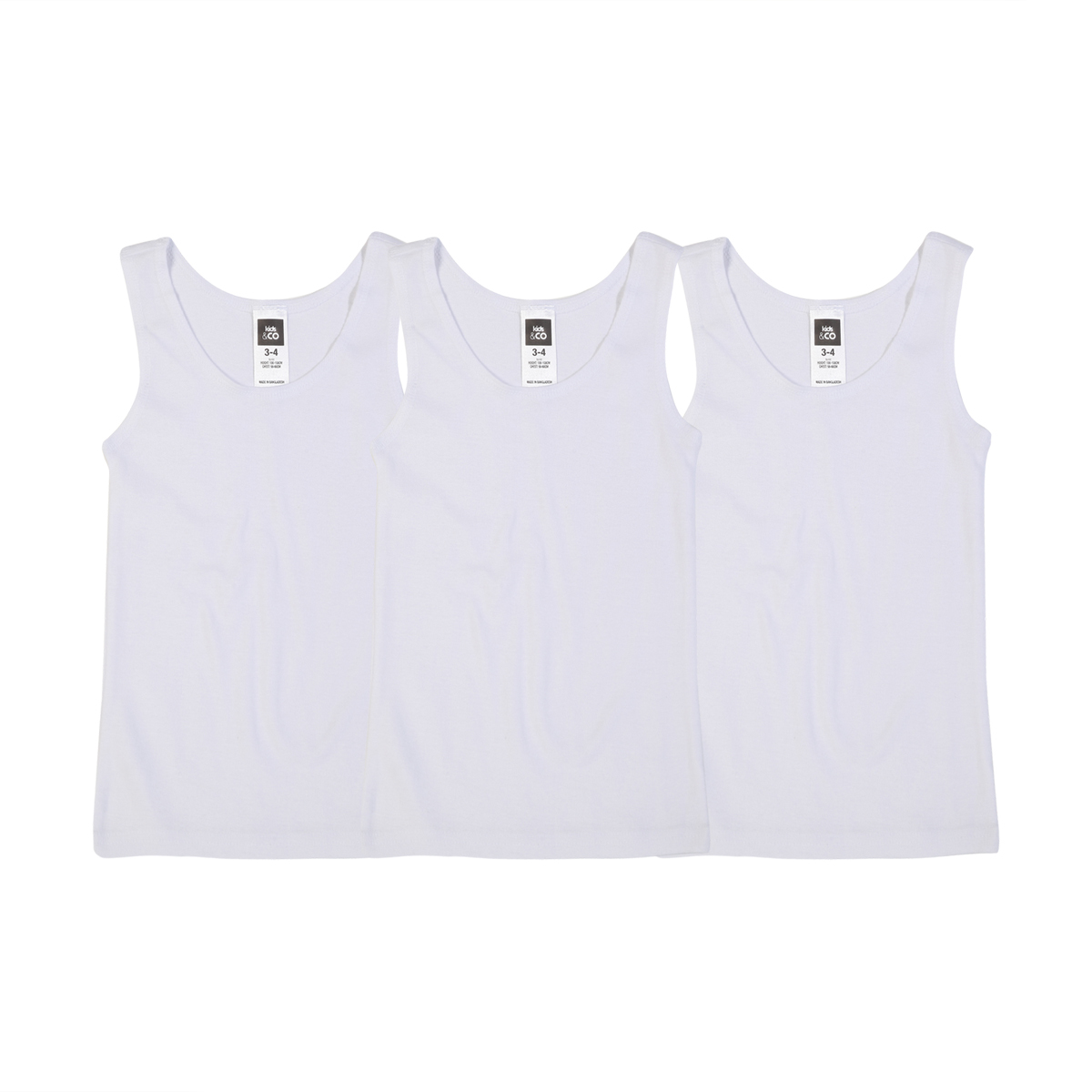 3 Pack Plain Singlets KmartNZ