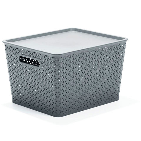 Plastic Containers Kmart Nz Best Wallpaper Storage Container With Lid Medium Grey Kmartnz
