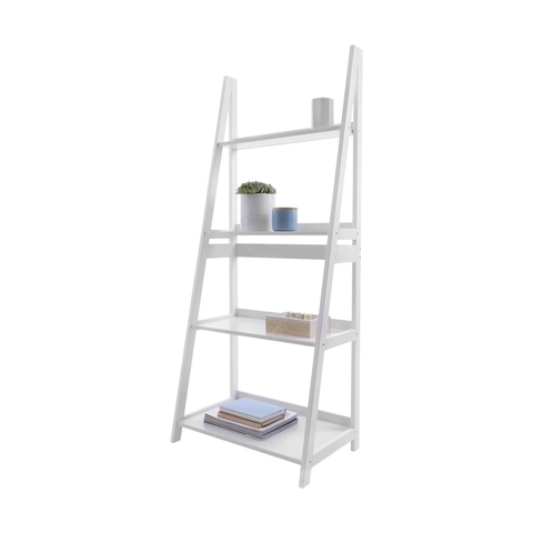 4 Tier Ladder Shelf White Kmart Nz, Four Tier White Ladder Bookcase Shelf