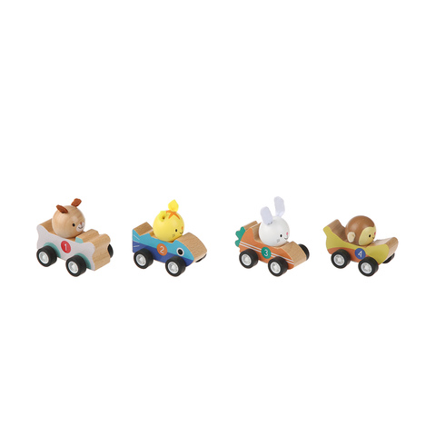 wooden pull back cars