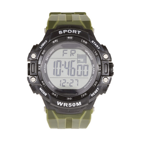 round dial digital watch