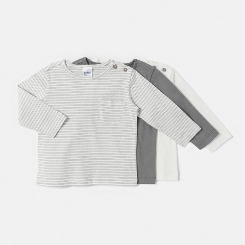 3 Pack Organic Cotton Long Sleeve T 