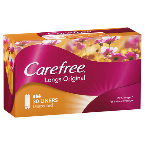 Carefree 30 Pack Original Long Unscented Liners Kmartnz
