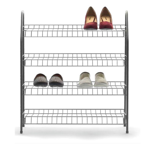4 Tier Shoe Rack Silver Look Kmartnz