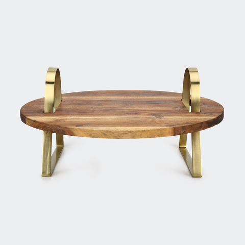Round Serving Stand With Gold Look, 3 Tier Wooden Stand Kmart