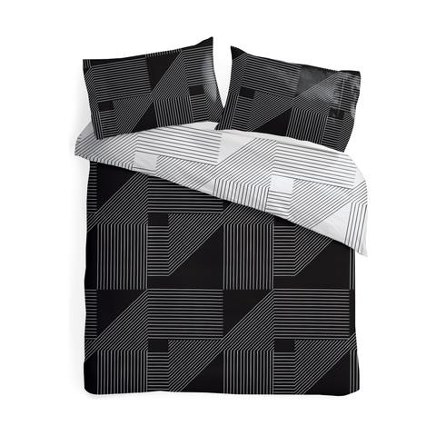 Linear Reversible Quilt Cover Set Queen Bed Kmartnz