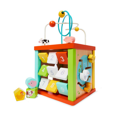 wooden activity cube walker