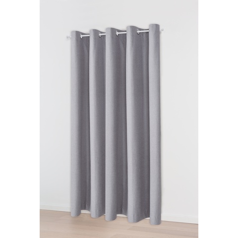 Monaco Double Width Eyelet Curtain Grey, Do You Double The Width For Curtains