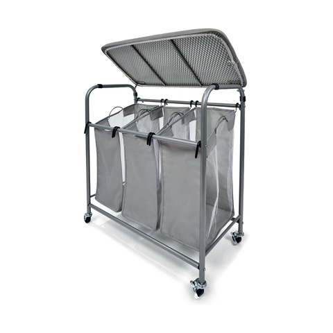 Mobile Laundry Sorter And Ironing Board, Wooden Laundry Hamper Kmart