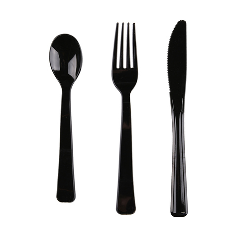 45 Pack Black Cutlery Set Kmartnz