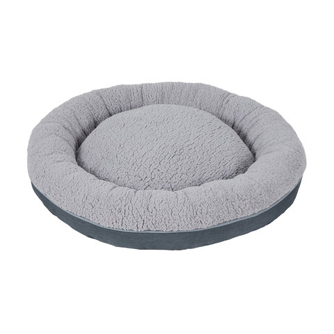 round plush dog bed