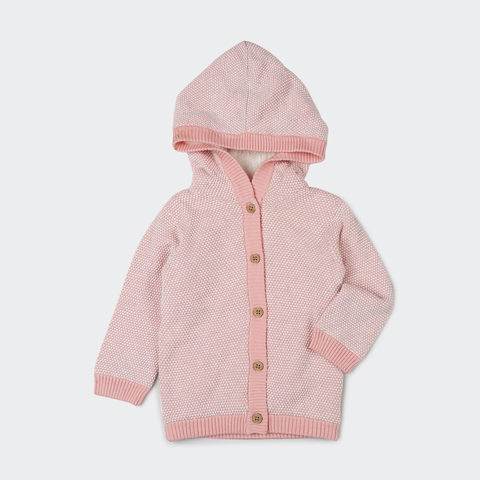 sherpa cardigan pink